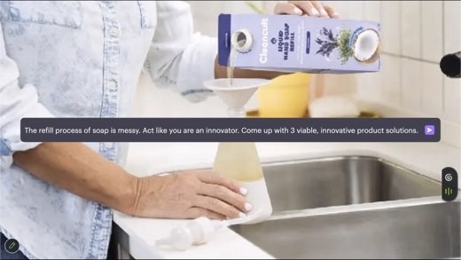 Cleancult soap-refill video with prompt: act as innovator, "Come up with 3 viable, innovative product solutions"