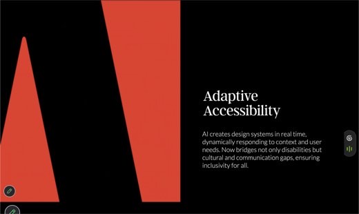 "Adaptive Accessibility" detail: AI creates real-time design systems bridging disabilities, cultural and communication gaps