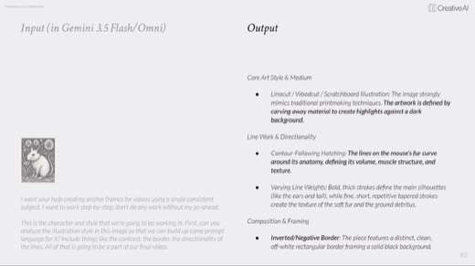 Slide 82 Gemini "Output" style analysis shown again