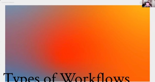 Title slide: "Types of Workflows"