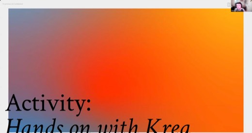 Title slide: "Activity: Hands on with Krea"