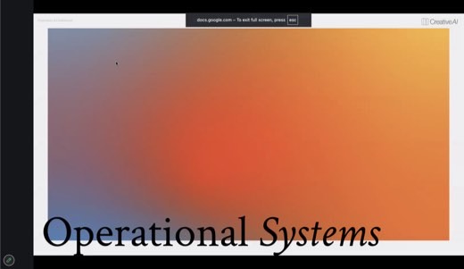Slide: "Operational Systems" section title, full-screen presentation mode.