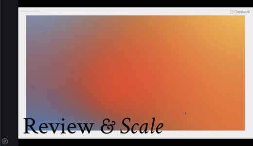 Slide: "Review & Scale" section title.