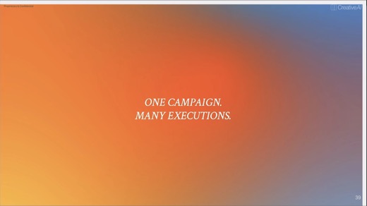 'ONE CAMPAIGN. MANY EXECUTIONS.'