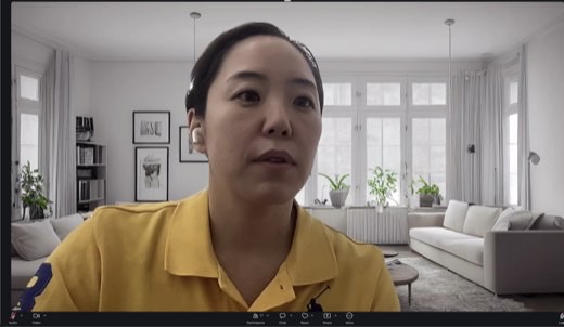 Same gallery and read.ai chat message, Jaeyoung Lee talking, head turned slightly