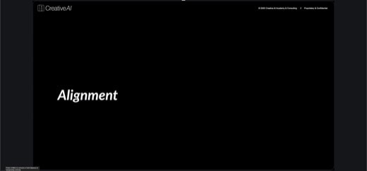 Black title slide "Alignment": opening the AI-alignment/shoggoth segment of the lecture.