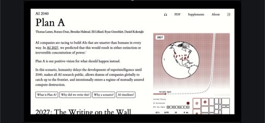 Same AI-2027.com "Plan A" page, captured 4 seconds later.